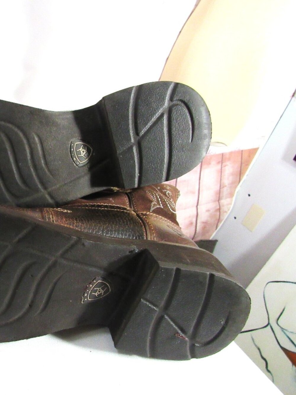 ARIAT WOMEN'S LEATHER BABY PHAT WESTERN BOOTS SIZE 8.5B RUSSET BROWN - Picture 9 of 12